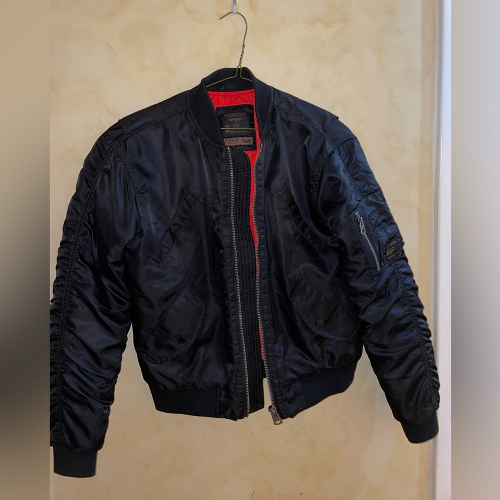 Superdry women’s black bomber jacket size 4